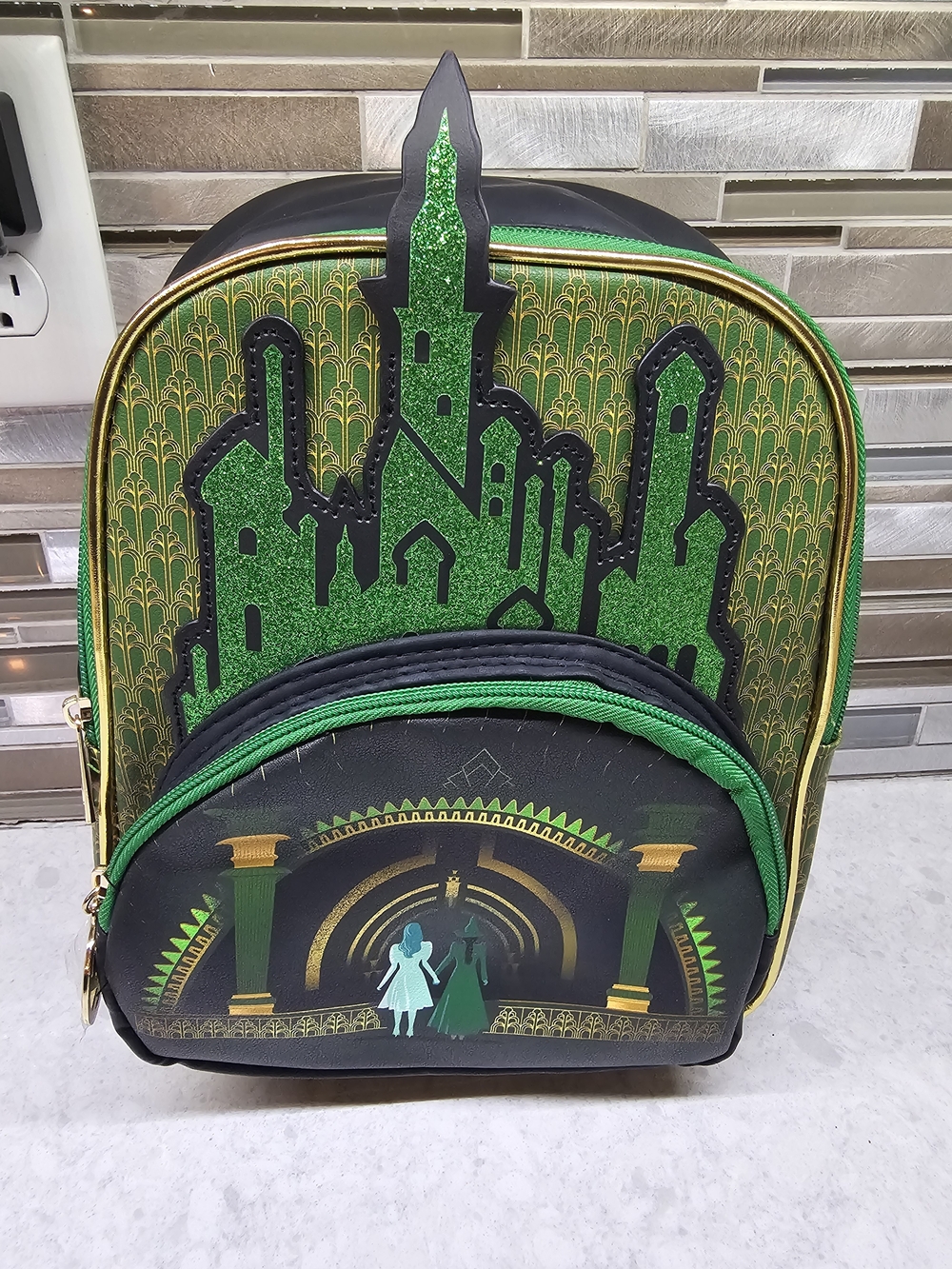 Green Glitter Castle Mini Backpack - Brand